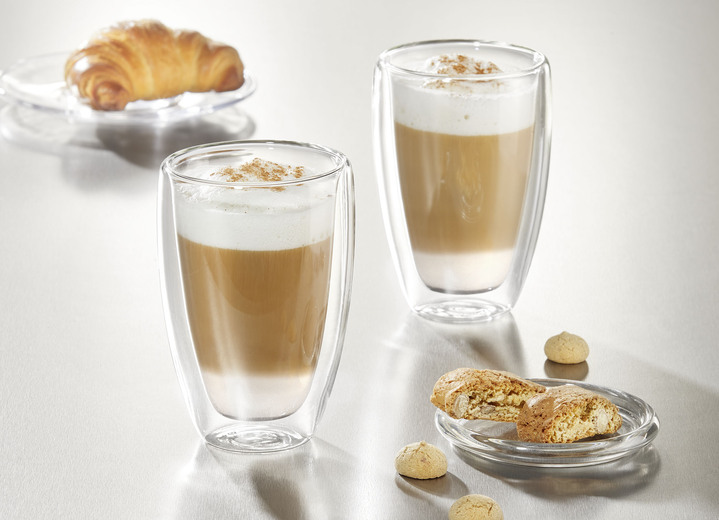 - Temperatuurbestendige glazenset, 2 stuks, in Farbe TRANSPARENT, in Ausführung Latte macchiato-glazen