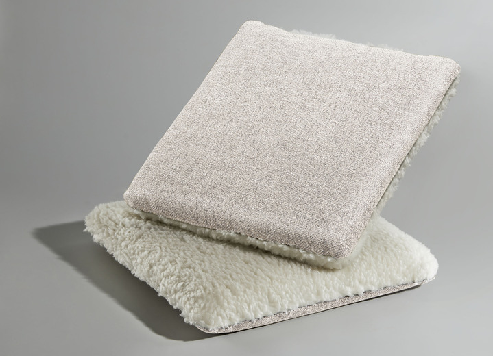 Grand foulards - 2-in-1 woonaccessoires met een behaaglijk warme pool, in Größe 101 (fauteuilbeschermer, 50 x 140 cm) bis 907 (gevuld rugsteunkussen, 22 x 55 cm), in Farbe CRÈME Ansicht 1