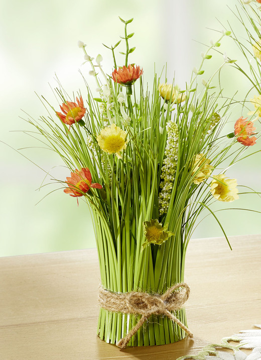 Kunst- & textielplanten - Lenteboeket in natuurlijke kleuren, in Farbe GROEN-ORANJE-GEEL, in Ausführung Klein lenteboeket Ansicht 1