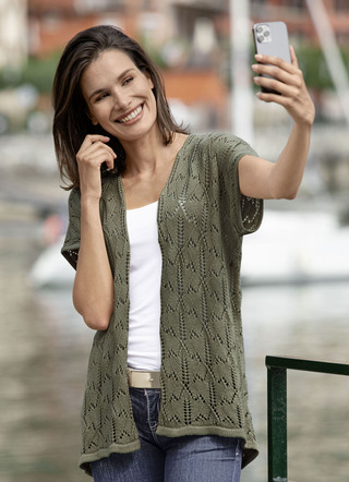 Gebreid vest met ajourmotief