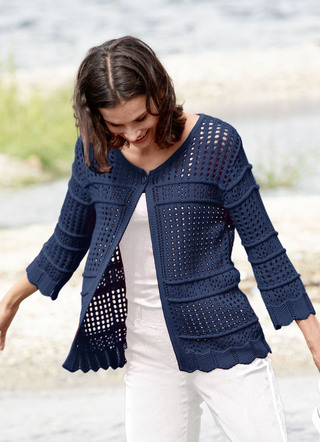 Cardigan met opengewerkt patroon