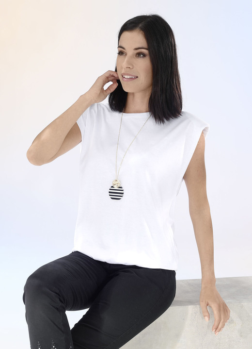 Shirts - Modieus overhemd met vulling in 2 kleuren, in Größe 034 bis 040, in Farbe WIT Ansicht 1