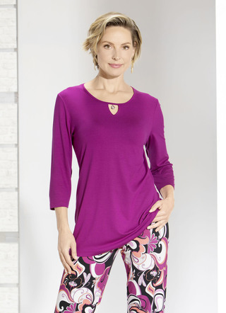 Longshirt met decoratieve juwelen in 3 kleuren