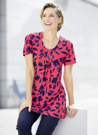 Interessant allover-design longshirt in 2 kleuren