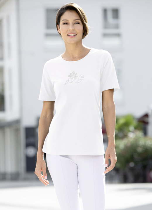 Korte mouw - Shirt met hoog draagcomfort in 4 kleuren Korte mouw - Shirt met hoog draagcomfort in 4 kleuren, in Größe L (44/46) bis XXL (52/54), in Farbe WIT