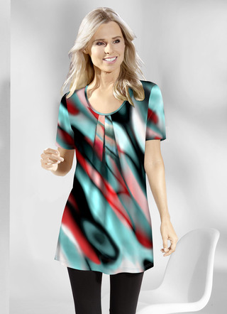 Lang shirt met vouwen bij de halslijn