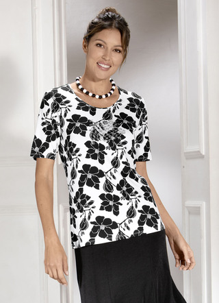 Shirt met siersteentjes op het voorpand