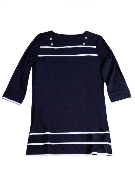 3/4-mouw - Lang shirt met vierkante halslijn in 3 kleuren 3/4-mouw - Lang shirt met vierkante halslijn in 3 kleuren, in Größe 038 bis 054, in Farbe MARIENE