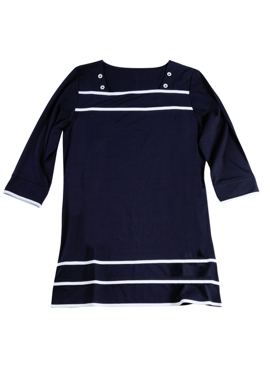 3/4-mouw - Lang shirt met vierkante halslijn in 3 kleuren, in Größe 038 bis 054, in Farbe MARINE Ansicht 1