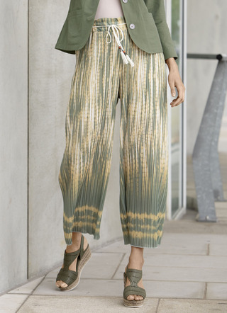 Geplooide culotte met gevlochten band