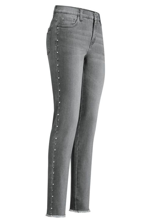 Broeken - Elegante jeans met leuke decoratieve kralen, in Größe 017 bis 050, in Farbe ANTRACIET Ansicht 1