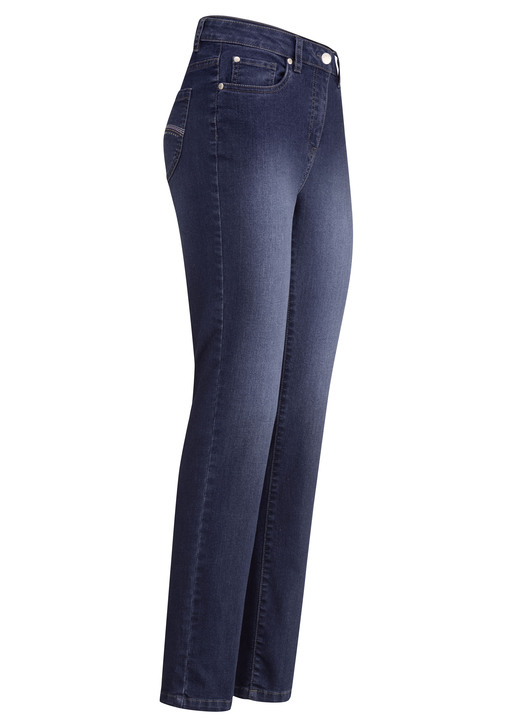 Broeken - Jeans met mooie borduursels en fonkelende strass steentjes, in Größe 017 bis 052, in Farbe DONKERBLAUW Ansicht 1