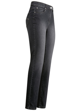 Jeans met mooie borduursels en fonkelende strass steentjes