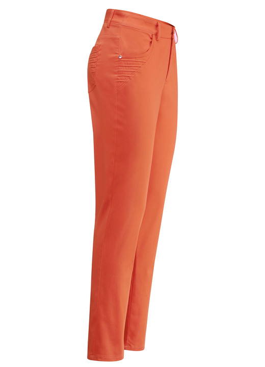 Broeken - Broek met geplaatste plooien, in Größe 018 bis 052, in Farbe ORANJE Ansicht 1