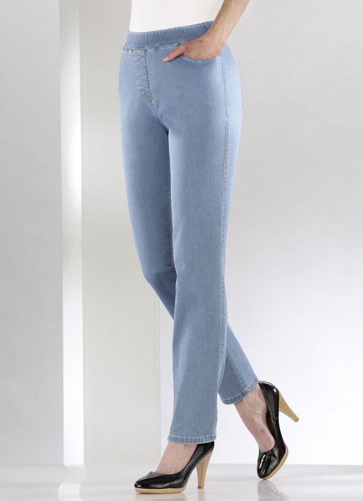 Broeken met elastische band - Afslankende jeans in een pull-on-model, in Größe 018 bis 245, in Farbe LICHTBLAUW Ansicht 1