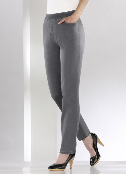 Broeken met elastische band - Buikafslankende pull-on jeans Broeken met elastische band - Buikafslankende pull-on jeans, in Größe 018 bis 245, in Farbe GRIJS