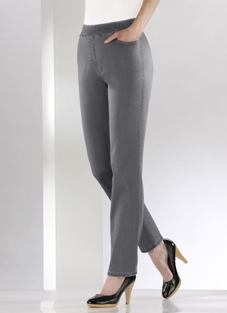 Buikafslankende pull-on jeans