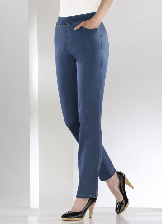 Broeken met elastische band - Afslankende jeans in een pull-on-model, in Größe 018 bis 245, in Farbe JEANSBLAUW Ansicht 1