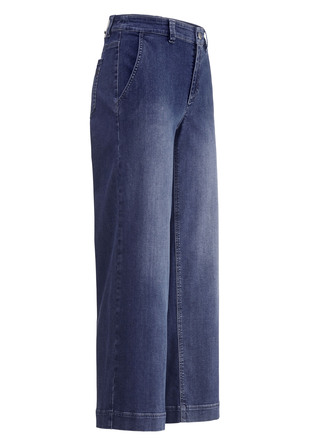 Denim culotte met luchtige wijde pijp