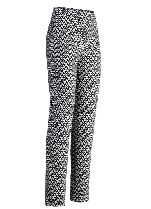Hosen - Hose mit aktueller Dessinierung, in Größe 017 bis 052, in Farbe SCHWARZ-ECRU Ansicht 1