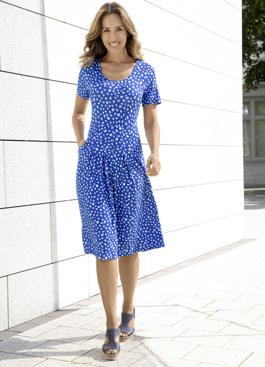 jurken - Jurk met 2 steekzakken jurken - Jurk met 2 steekzakken, in Größe 036 bis 054, in Farbe BLAUW-TURQUOISE