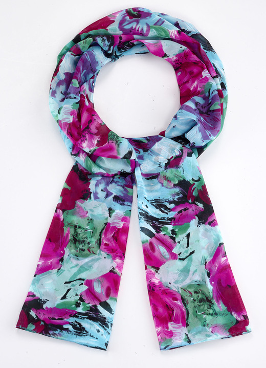 - Sjaal met een wazig bloemendessin, in Farbe BLAUW-MEERKLEURIG Ansicht 1