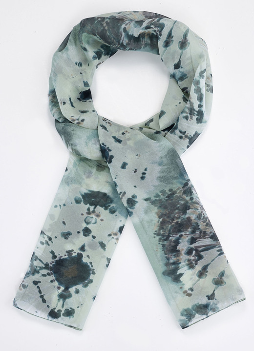 - Sjaal met batik-motief, in Farbe GROEN-GRIJS ZAND Ansicht 1