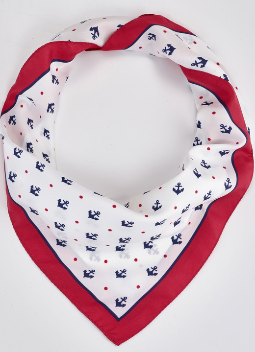 - Nicki handdoek met ankermotieven, in Farbe WIT-MARINE-ROOD Ansicht 1