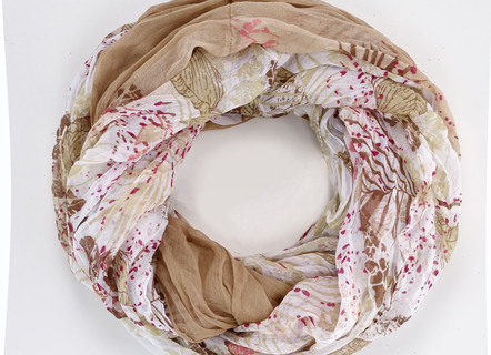 Loop sjaal met blad en fantasie design