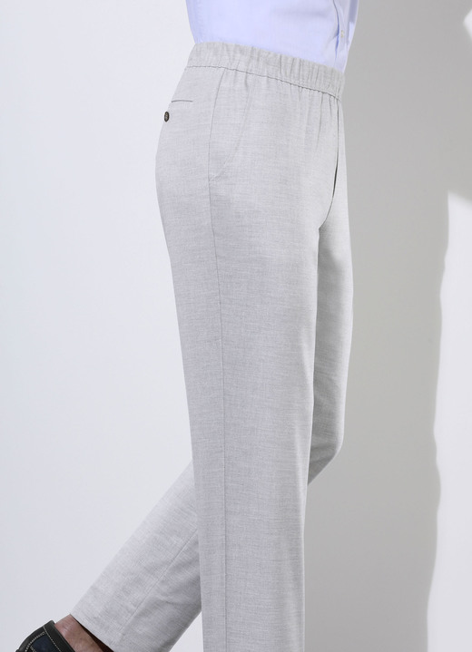 Broeken - ‘Klaus Modelle‘ pull-on broek in 3 kleuren, in Größe 024 bis 062, in Farbe LICHTGRIJS GEMÊLEERD Ansicht 1