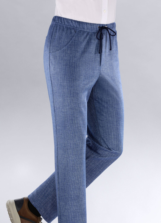 Broeken - ‘Klaus Modelle‘ pull-on broek in 4 kleuren, in Größe 024 bis 062, in Farbe JEANSBLAUW GEMÊLEERD Ansicht 1