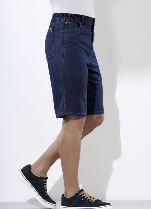 Shorts & bermuda's - Denim bermudashort met stretch inzetstukken in de tailleband in 3 kleuren, in Größe 024 bis 060, in Farbe JEANSBLAUW Ansicht 1