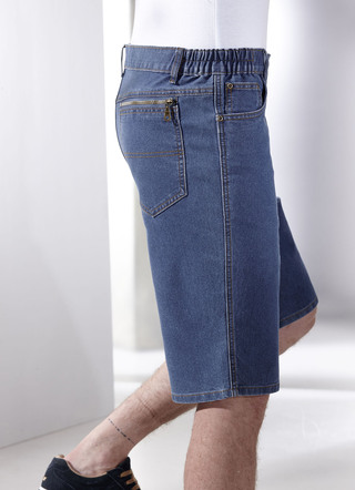 Denim bermuda's met stretch tailleband inzetstukken in 3 kleuren