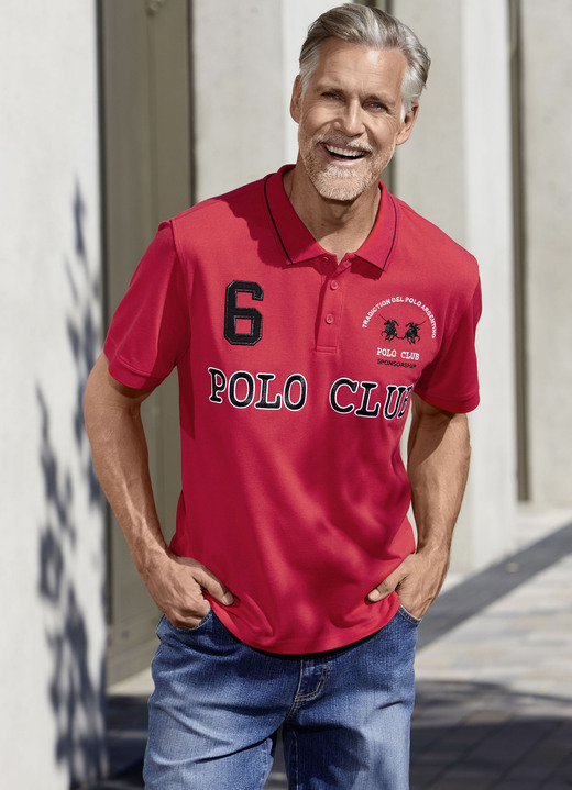 Shirts - Poloshirt in 2 kleuren, in Größe 046 bis 062, in Farbe ROOD Ansicht 1
