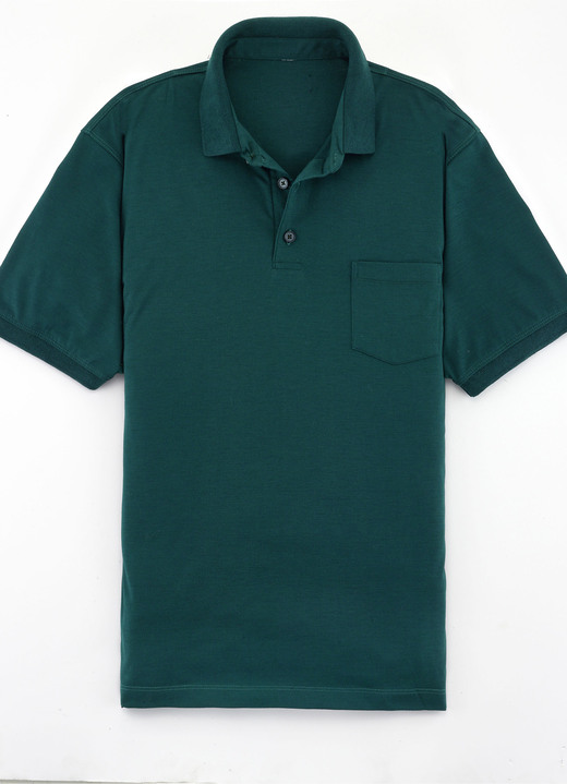 Shirts - Poloshirt in 4 kleuren, in Größe 046 bis 062, in Farbe DONKERGROEN