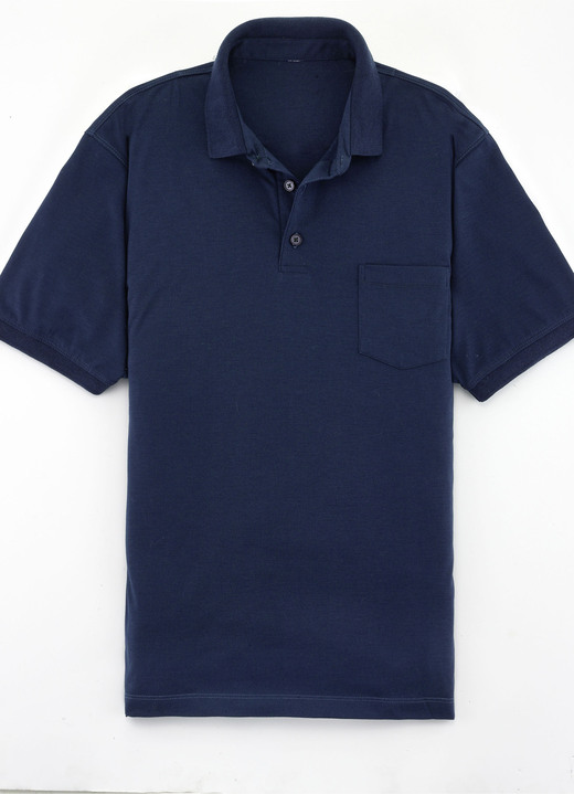 Shirts - Poloshirt in 4 kleuren, in Größe 046 bis 062, in Farbe MARINE Ansicht 1