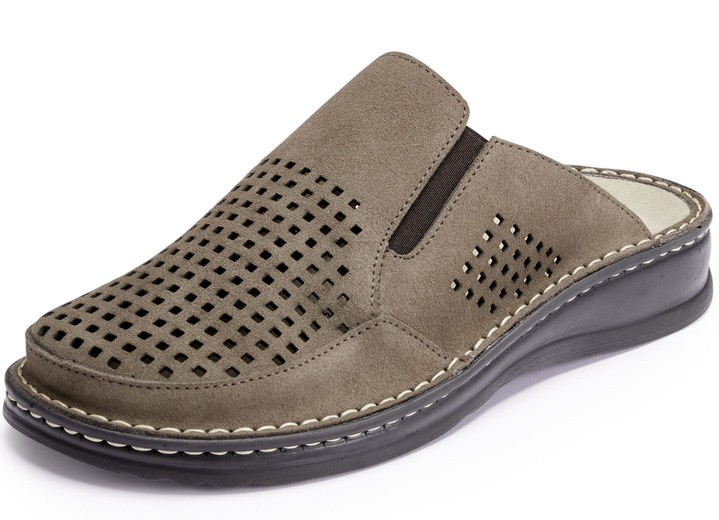 Sandalen & slippers - Mubb muiltjes met elastische banden aan de zijkanten, in Größe 040 bis 046, in Farbe NATUURBRUIN Ansicht 1