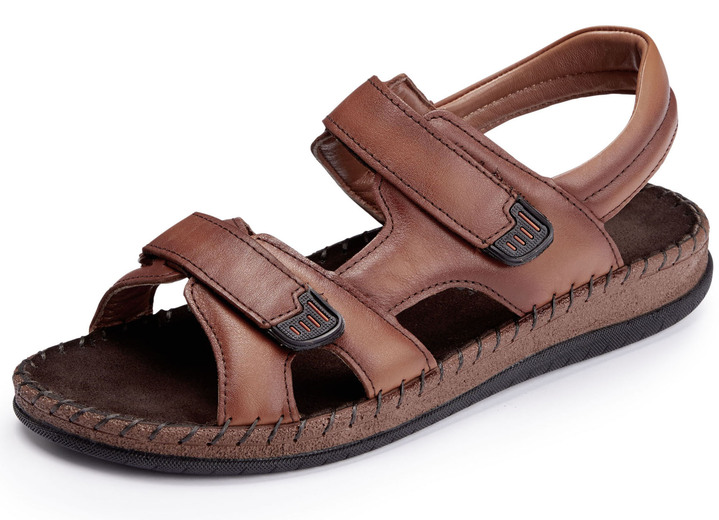 Sandalen & slippers - Gemini sandaal van rundnappaleer, in Größe 040 bis 046, in Farbe COGNAC Ansicht 1