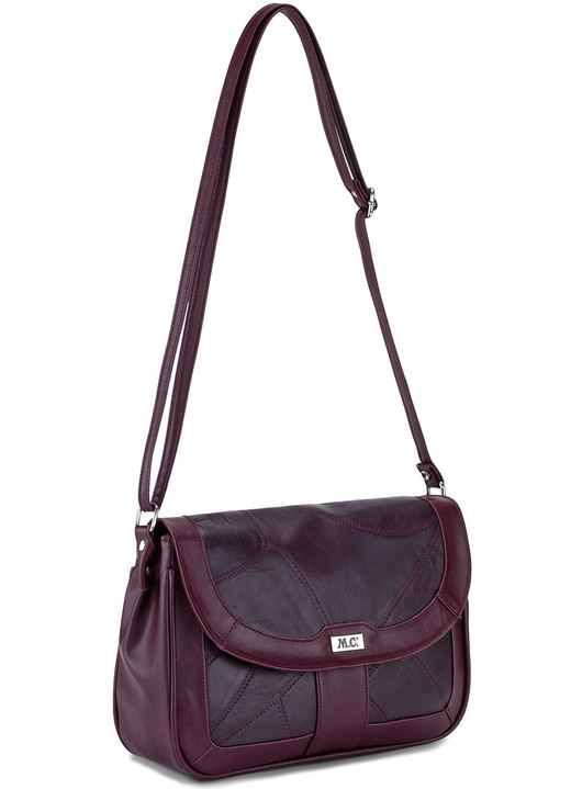- Patchwork tas van nappaleer, in Farbe BORDEAUX Ansicht 1