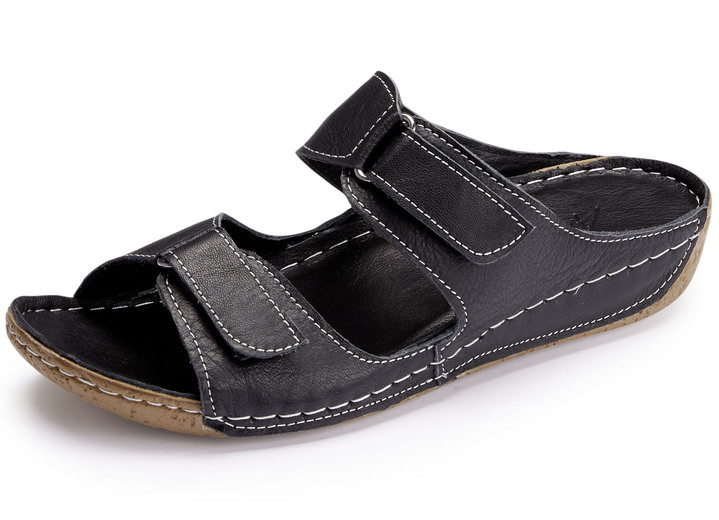Sandalettes & slippers - Andrea Conti muiltjes met twee verstelbare klittenbandsluitingen, in Größe 036 bis 042, in Farbe ZWART Ansicht 1