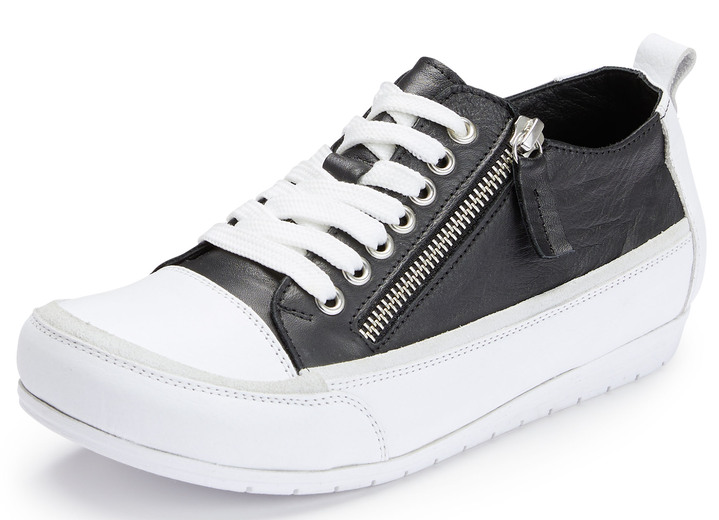 Instappers & veterschoenen - Andrea Conti sneakers in een trendy look, in Größe 036 bis 042, in Farbe ZWART Ansicht 1