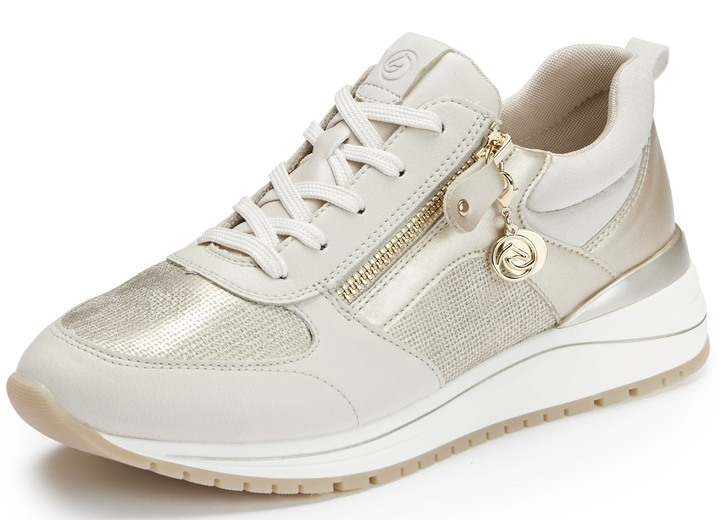 Instappers & veterschoenen - Remonte sneakers in een trendy look, in Größe 036 bis 042, in Farbe BEIGE-GOUD Ansicht 1