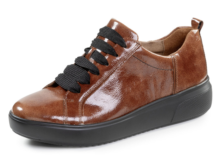 Slipper & Schnürschuhe - Waldläufer Schnürschuh aus bestem Knautschlackleder, in Größe 3 1/2 bis 8, in Farbe BRAUN Ansicht 1