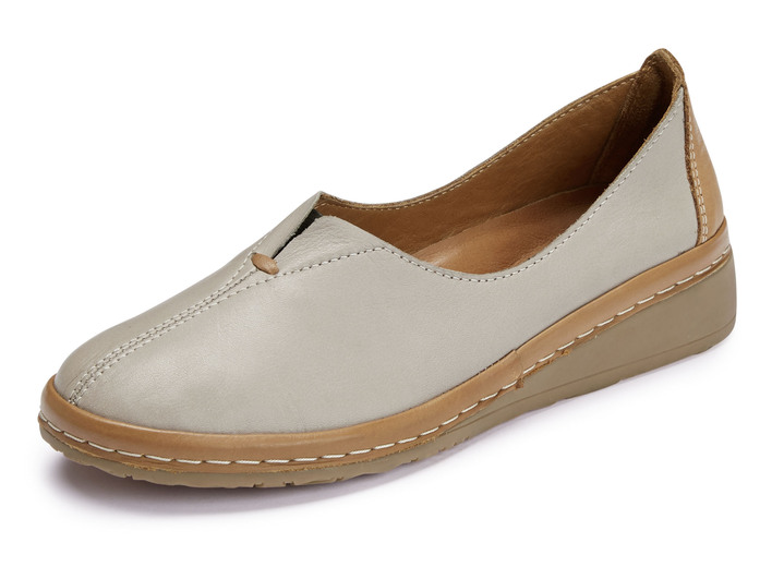 Elena Eden - ELENA EDEN pantoffels van rundnappaleer, in Größe 036 bis 042, in Farbe COGNAC MET KIEZELSTEEN Ansicht 1