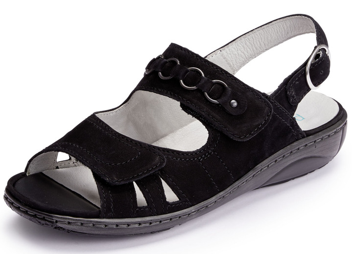 Sandalen & slippers - Ranger sandaal gemaakt van het beste nubuckleer, in Größe 3 1/2 bis 8, in Farbe ZWART Ansicht 1