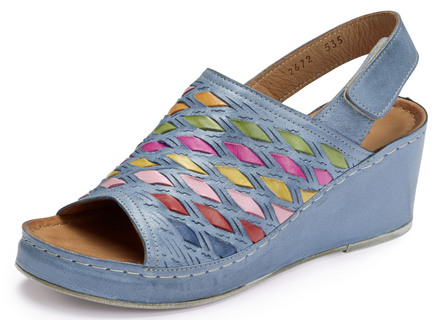 Gemini sandalen met verfijnde, kleurrijke gevlochten details