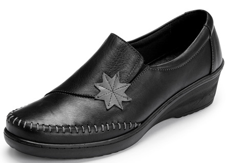 Gemini pantoffels met leren applicatie