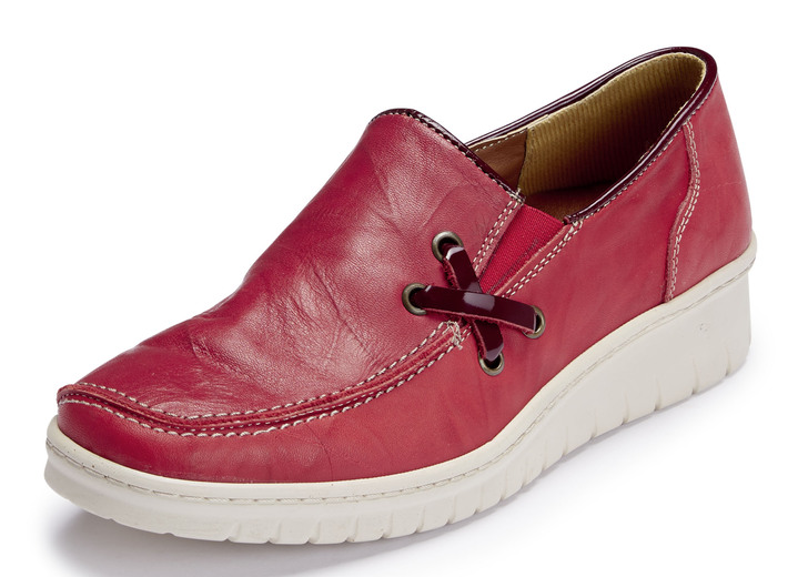 Instappers & veterschoenen - ELENA EDEN pantoffels met een gerimpelde structuur, in Größe 036 bis 043, in Farbe ROOD Ansicht 1