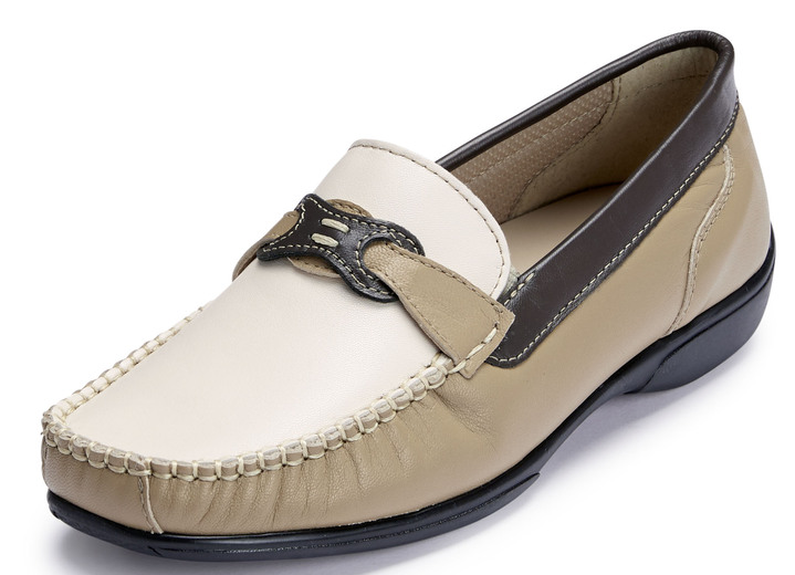 - ELENA EDEN pantoffels met decoratieve sluiting, in Größe 036 bis 042, in Farbe BRUIN-BEIGE Ansicht 1