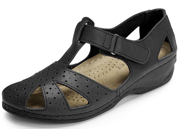 Sandalen & slippers - ELENA EDEN sandaal gemaakt van nappaleer, in Größe 036 bis 042, in Farbe ZWART Ansicht 1